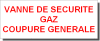 Plaque normée "VANNE DE SECURITE GAZ…"  200*100 mm