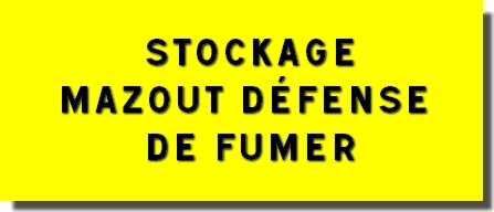 Plaque normée "STOCKAGE MAZOUT DEFENSE DE FUMER"  400*100 mm