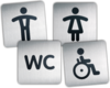 Pictogramme Homme, Femme, WC, Handicap en Aluminium